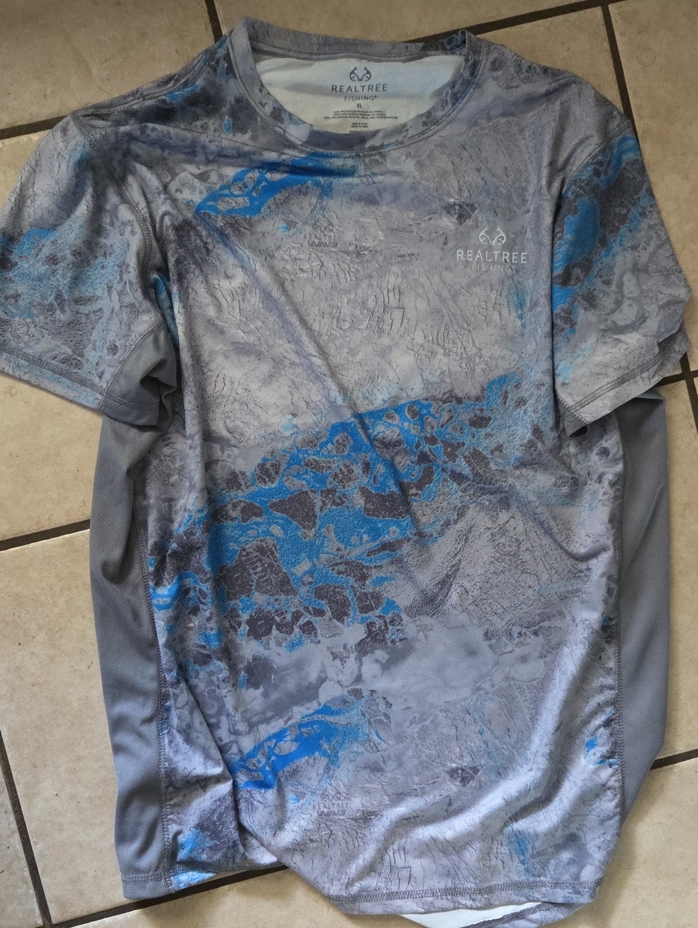 Realtree Gray and Blue Camo Performance Tee